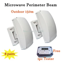 8 пар Мелких Животных/кусты иммунной периметр микроволновая печь барьер детектор луча для Охранной Сигнализации Системы, регулируемая чувствительность