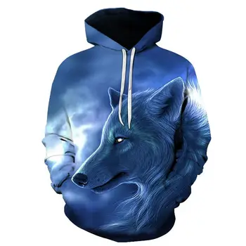 

3D Hoodies Men Sweatshirts Space Wolf Funny Hoodie Autumn Pullover Brand Tracksuits Male Hot Novelty Streetwear Pocket Coat 6XL