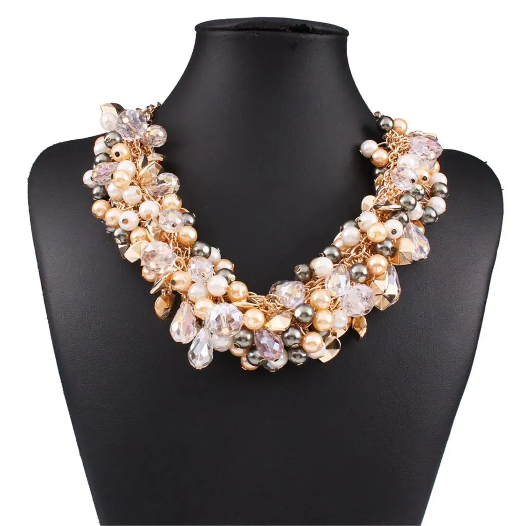 Factory Wholesale Brand Pearl Necklace Multilayer Alloy Beads Necklace