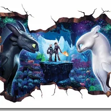 Печать на заказ Настенная роспись Как приручить дракона 3 плакат HTTYD 3D Наклейка на стену Беззубик обои для столовой наклейки#0866