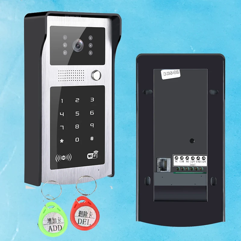 Achat Wifi Rfid et mot de passe Vidéo Porte Téléphone Tactile Clavier WiFi IP Sonnette de la porte Sonnette Vidéo pour La Maison