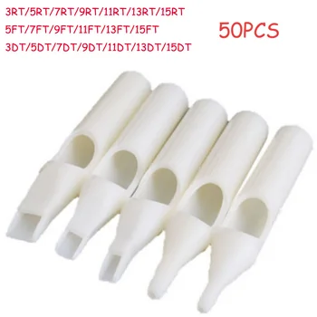

BEAUTY7 50pcs 3/5/7/9/11/13/15 RT/FT/DT Mixed Nozzle Tips Sterile White Disposable Tattoo Tips Tubes For Tattoo Needles Machines