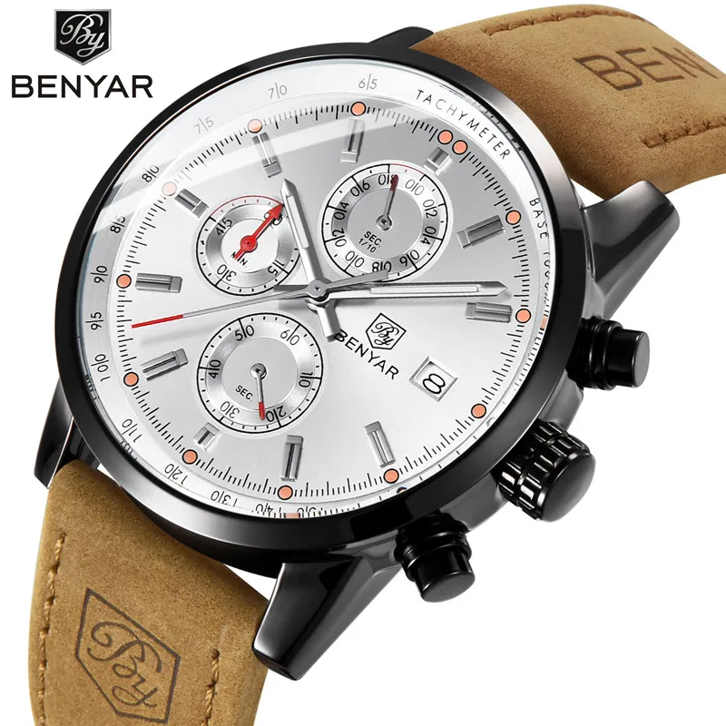  BENYAR 2018 Fashion Men's Watches Brand Luxury Military Chronograph Waterproof Quartz Watch Clock R