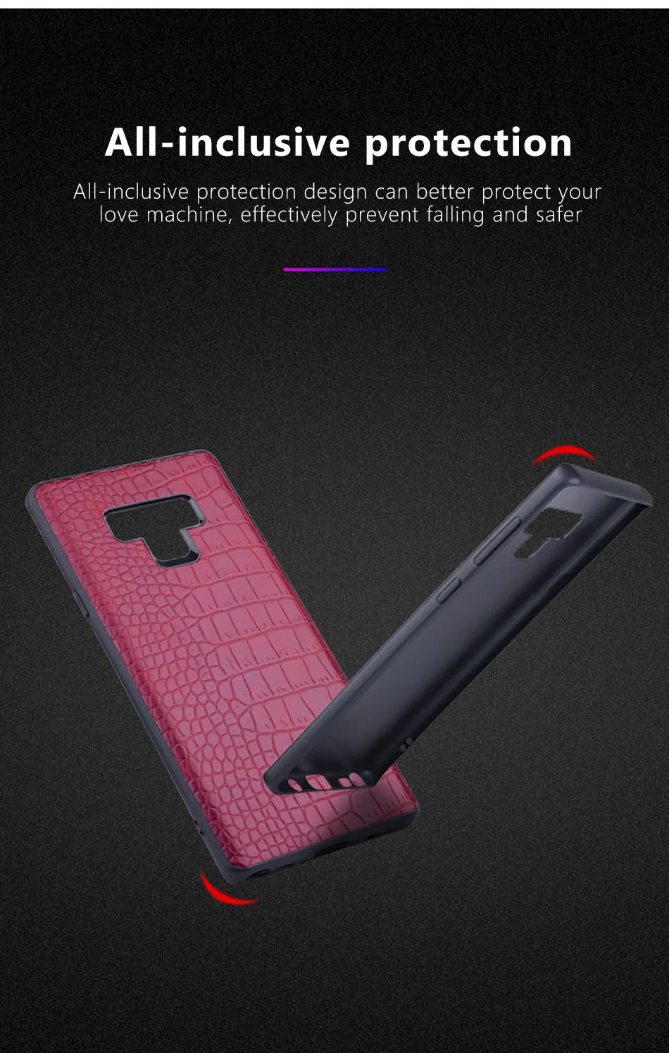 !ACCEZZ Luxury Crocodile Skin Phone Case For Samsung Galaxy Note9 Cover Soft TPU Protective Shell Capa Coque PC Hard Frame Cases (4)