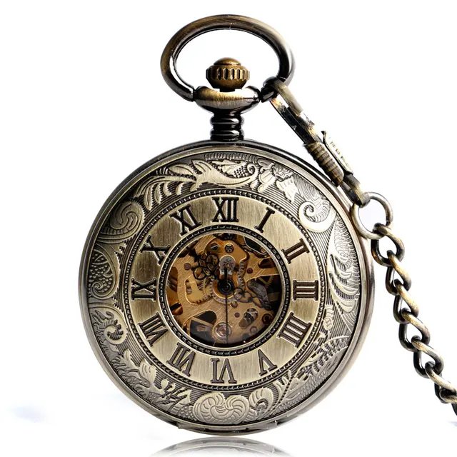 Steampunk Mechanical Pocket Watches Mens Womens Hand Winding Bronze Fashion Carv Steampunk Mechanical Pocket Watches Mens Womens Hand Winding Bronze Fashion Carv