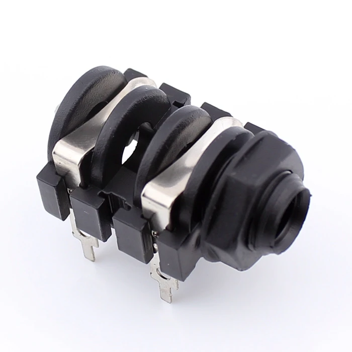 200pcs Screw 1 4 6 35mm Mono Audio Jack female Headphone Connector for Mono Audio Plug with switch