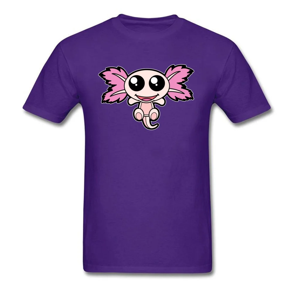 Pinky The Axolotl Casual Short Sleeve Tees Father Day Round Neck 100% Cotton Fabric Boy T Shirt Casual Tee-Shirt Funny Pinky The Axolotl purple