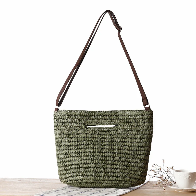 

Ladies Bag Summer Beach Bag Women's Paper String Hand Knotted Handbags Fashion New Style Summer Season Tote Bags Shopping Bags