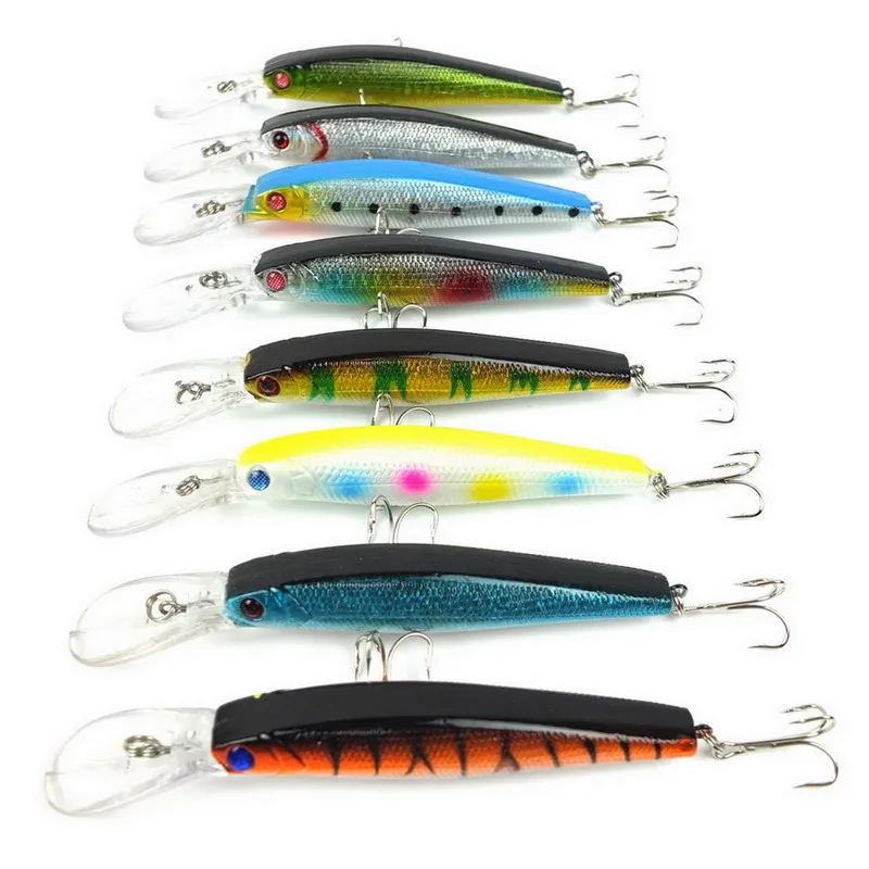 8pcs/set Fishing lure Deep swim hard bait fish 12.5CM 14G artificial