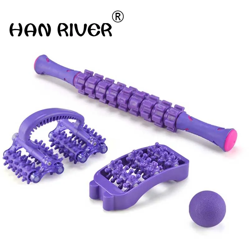 Hanriver Portable Fascia Muscle Relaxation Massage Stick Gear Ball Roller Yoga Massage Roller