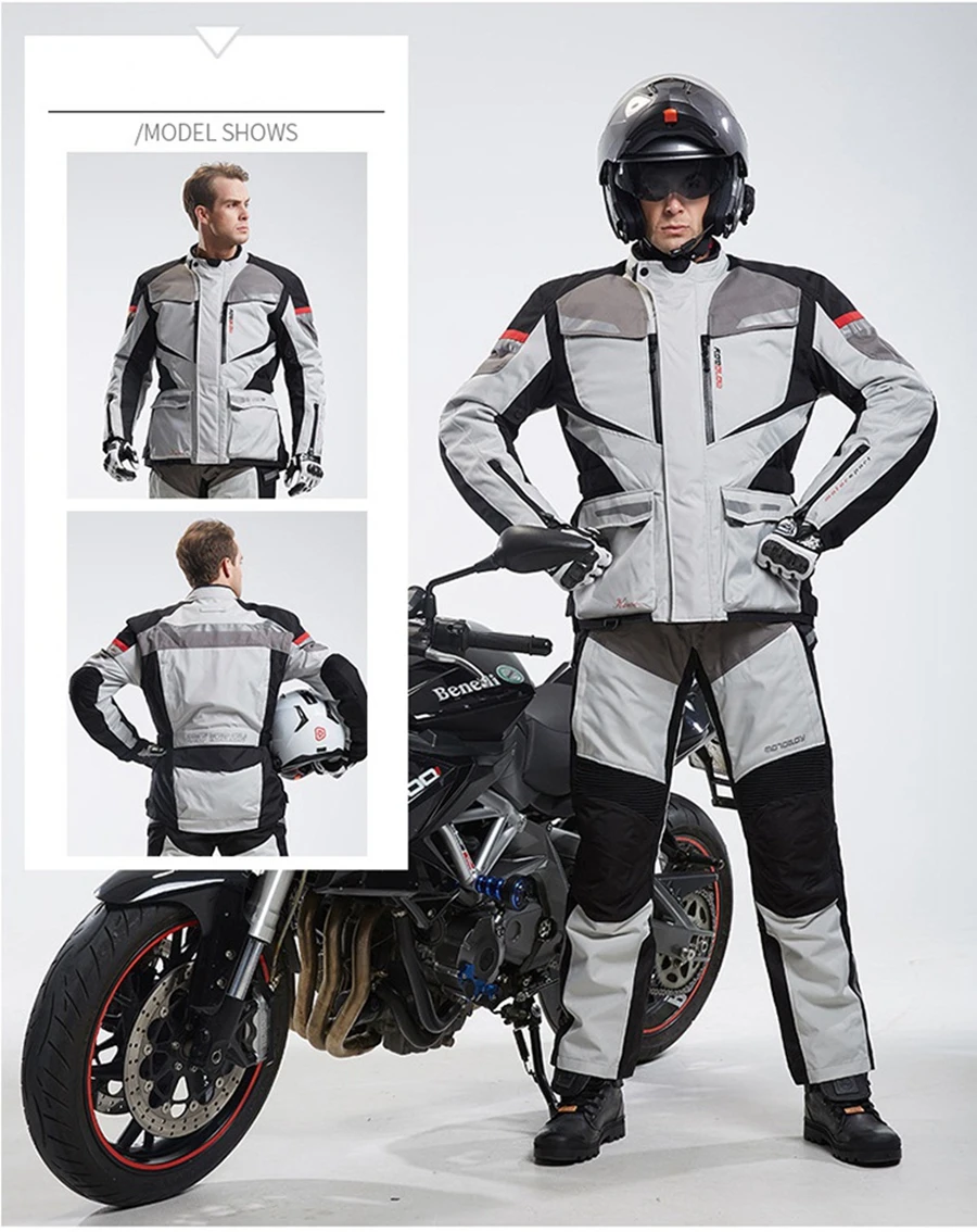 1 комплект профессиональный мужской водонепроницаемый теплый ветрозащитный мотокросса Внедорожный гоночный мотоцикл куртка и брюки