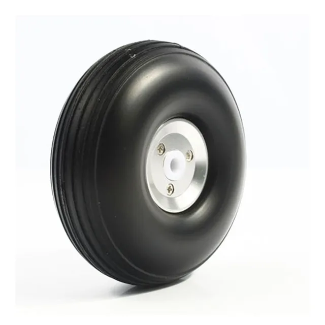 Best Offers 2 Pieces 3.5 Inch PU wheel with Dia-Casting Aluminum Hub 3.5" for RC Airplane Model Accessory 