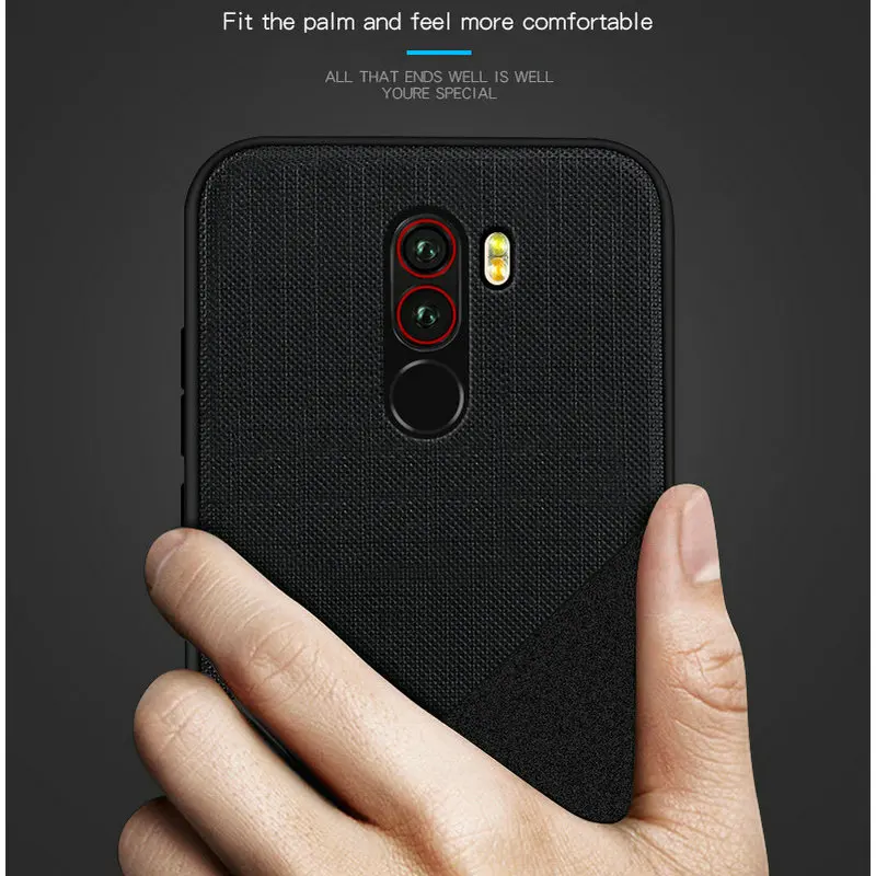 

Mofi PC+Cloth Mixed Color Back Cover Xiaomi Pocophone F1 Smartphone Soft Edge Case on Xiaomi Pocophone F1 Case Xiaomi Poco F1