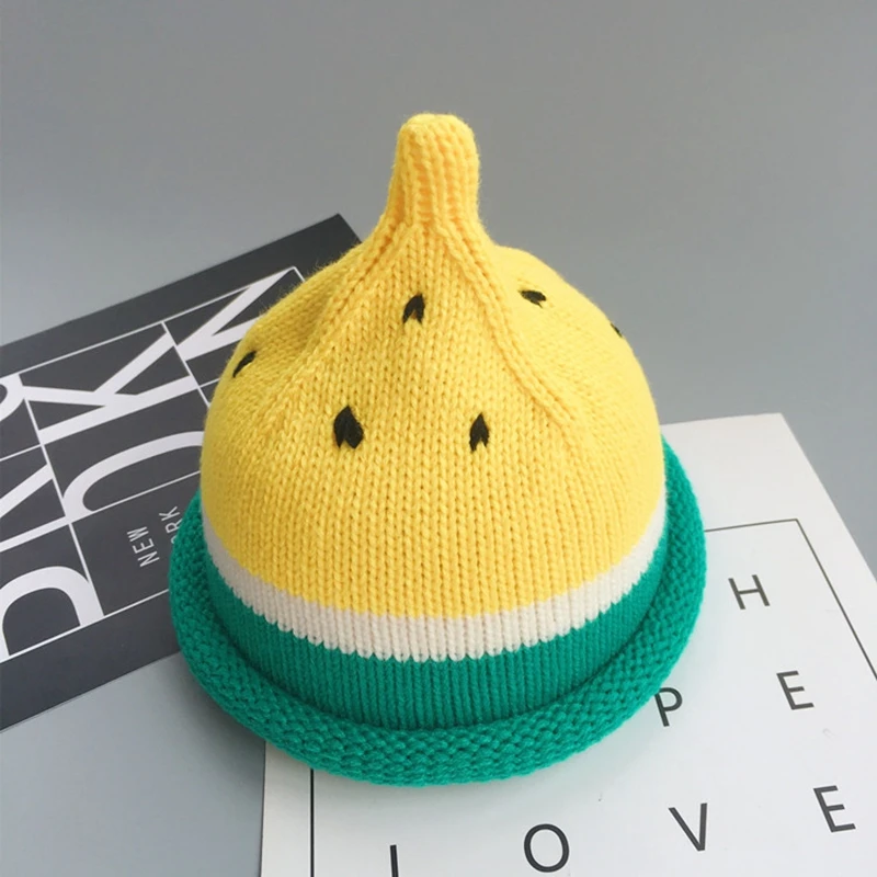 Fashion Mother & Child Baby Warm Winter Knit Beanie Fur Hat watermelon Cap and  Lei feng's Hat  6-28M Age Baby Kids Favorite (4)