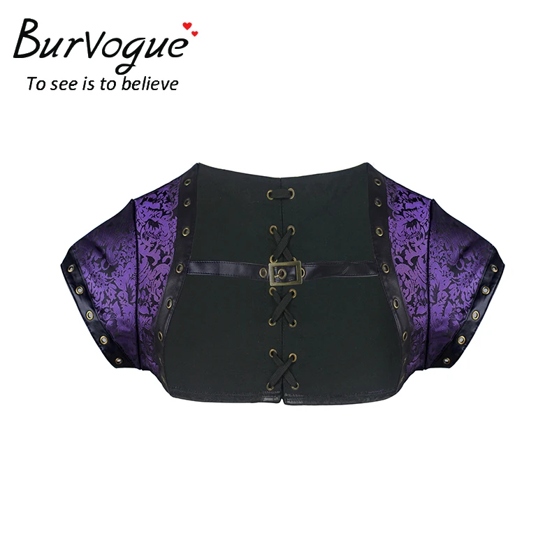 

Burvogue Women Steampunk Top Waist Trainer Gothic Corset Top Slimming Corselet Plus Size Short Sleeve Gothic Steampunk Corset