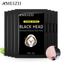 AMEIZII 5Pcs Facial Face Nose Black Mask Blackhead Remover Purifying Deep Cleaning Bamboo Charcoal Oil Control Mud Skin Care