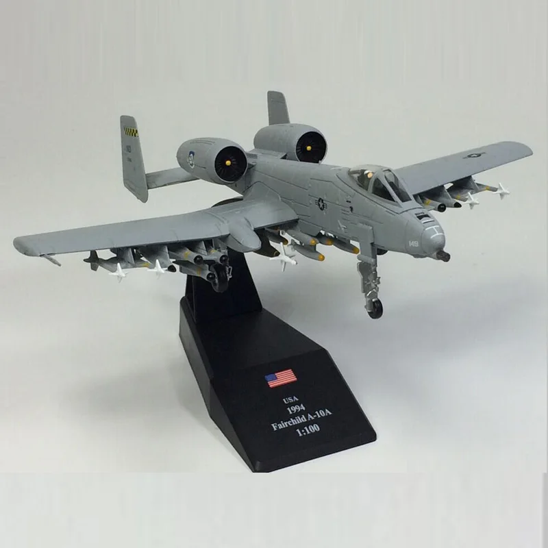 Амер Второй мировой войны США Fairchild A-10A Thunderbolt реактивный самолет 1/100 готовой сплава модель игрушки для сбора подарок