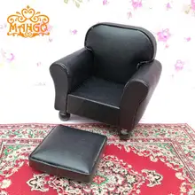 1:12 dollhouse miniature high-grade furniture model sitting room Single sofa leather scene free shipping