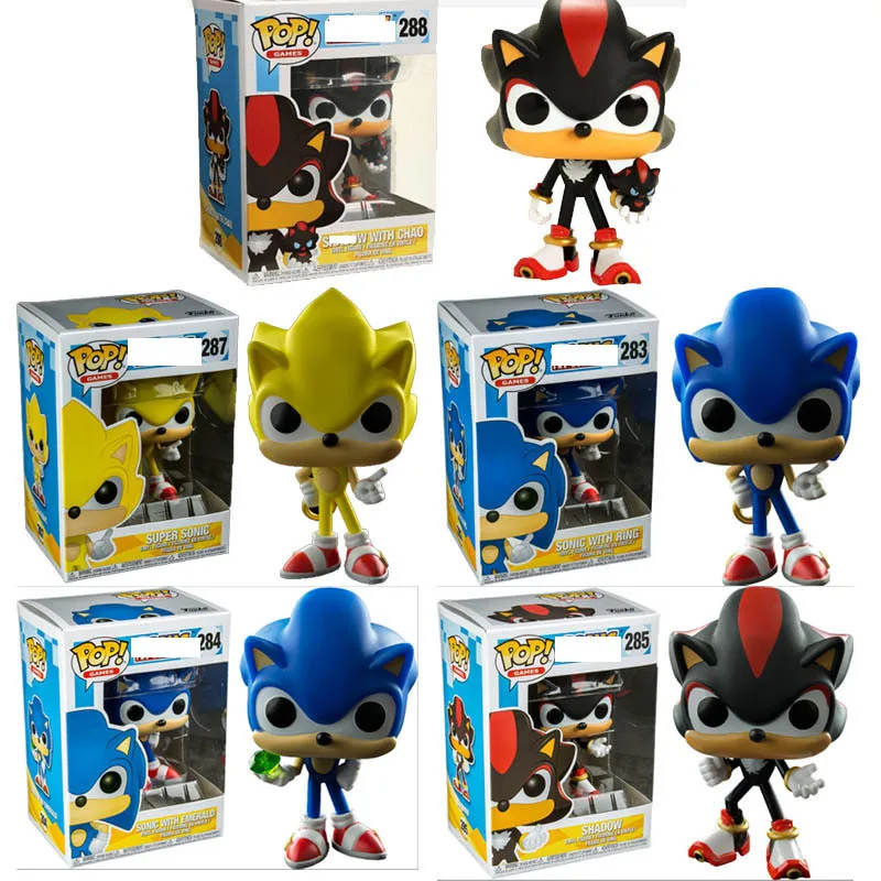 Funko pop SUPER SONIC с кольцом Shadow фигурку аниме модель ПВХ коллекционная игрушка для