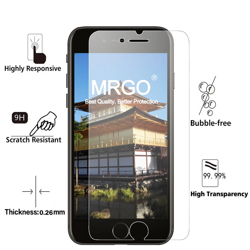 MRGO закаленное стекло для Apple iPhone 7 Plus защита экрана телефона 9H 2.5D Защитная пленка