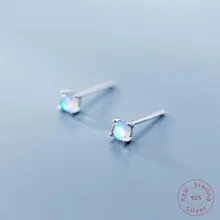 Модные радужные серьги с натуральным камнем, 925 пробы серебряные маленькие серьги для женщин, подруги, девушки, массивные ювелирные изделия