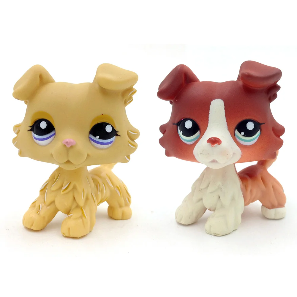

2*Pet Shop PS 1194 1542 Cream Yellow Collie Dog Puppy Kids Collection Gift Birthday Toys