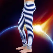 Новинка, Новое поступление, сексуальные мужские кальсоны, термобелье штаны с низкой посадкой, хлопковые полосатые леггинсы, нижнее белье M L XL