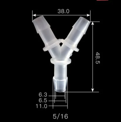 5pcs/lot Y-joint PP waterproof joint water pipe switch valve fittings