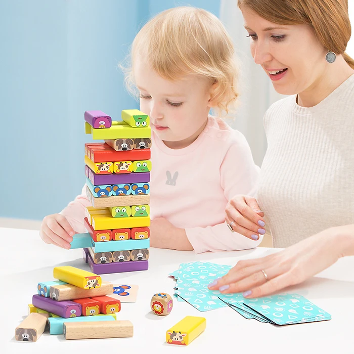 

Solid Wooden Animal Cascading Building Block Puzzle Toy Set Exercises Children Spatial Thinking Ability And Observation Ability