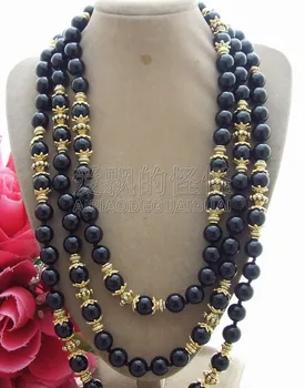 

N072405 68'' 10MM Round Onyx Necklace