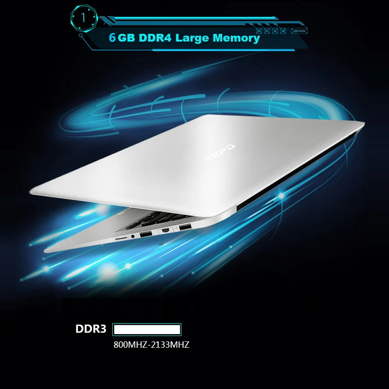 Ультратонкий ноутбук YEPO 15 6 дюйма ГБ ОЗУ 64 Гб eMMC 1 ТБ HDD 256 SSD четырехъядерный