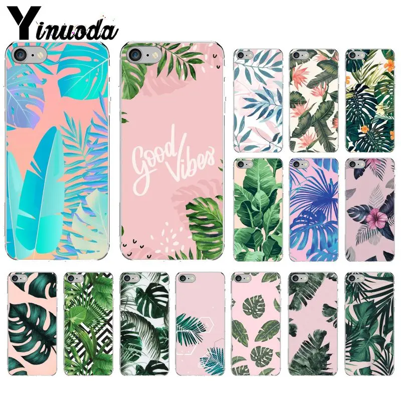 

Yinuoda Summer Leaf Banana Leaf Flowers Phone Case for Apple iPhone 8 7 6 6S Plus X XS MAX 5 5S SE XR Cellphones