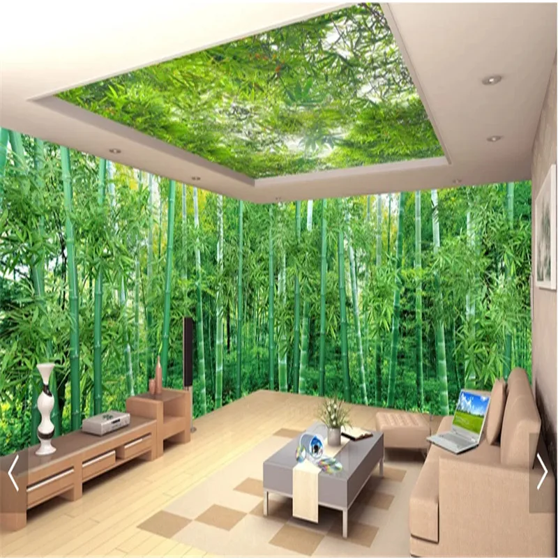 

Large Mural Panoramic View Natural Scenery Bamboo Forest Landscape Photo Wallpapers for Living Room 3d Wall Papers Home Decor