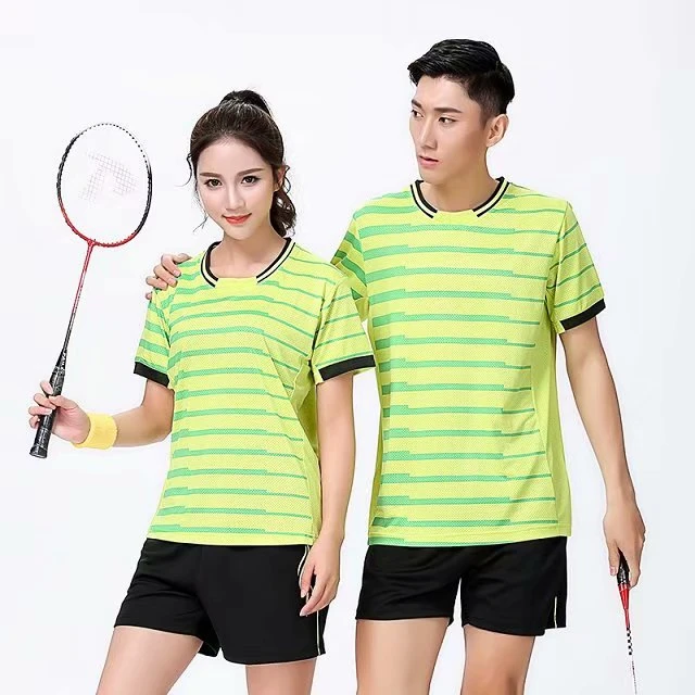 

Quick Dry Summer Badminton Suits O-Neck Breathable Sweat Absorption Shirt Sports Suit Set For Men And Women L906SHD