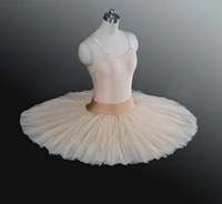 Бежевая профессиональная Базовая балетная юбка-пачка для репетиции, для танцев, белая юбка-пачка, платье, лебедь, балерина, тренировочная юбка-пачка - Цвет: Бежевый