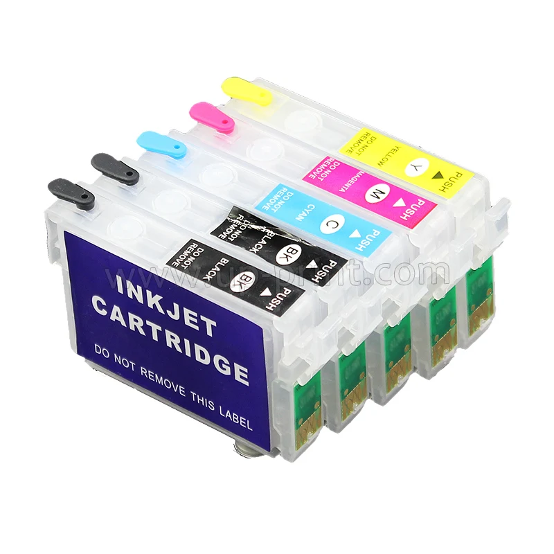 

5PCS T0711H*2 T1002 T1003 T1004 refillable ink cartridge For EPSON B1100/BX310FN