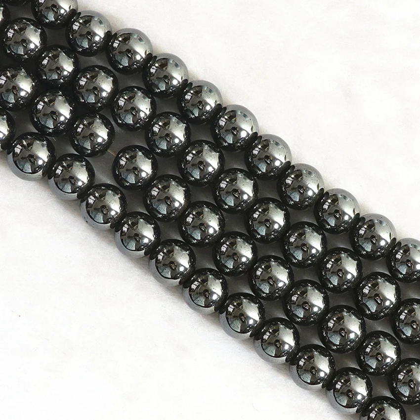 

Natural Stone Nomagnetic/Magnetic Black Hematite Japser 4 6 8 10 12mm Loose Round Ball Beads Jewelry Making Finding 15inch B219