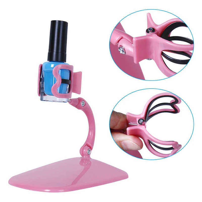 Belen 1pcs Nail Varnish Stand Pink Color Nail Polish Holder Manicure Nail Holder Tools Display