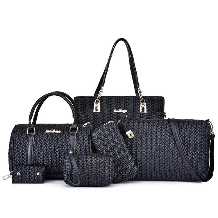 

Luxury Women Handbag Shoulder Bags Fashion Nylon 6 Pieces Sets Composite Bags Large Capacity Tote Bag For Women Clutch