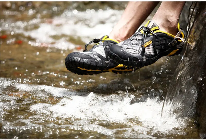 Летняя прогулочная водонепроницаемая обувь для пеших прогулок; быстросохнущие болотные сандалии для мужчин и женщин; нескользящая спортивная обувь для пеших прогулок