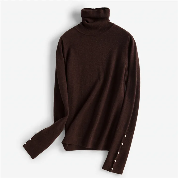 Tricot Col white Mode Couleurs M Manches Black l Mélange grey Chandail Nouvelle En Femmes Polyester Boucle Noir Pull Roulé 4 coffee Laine gwBxpXng