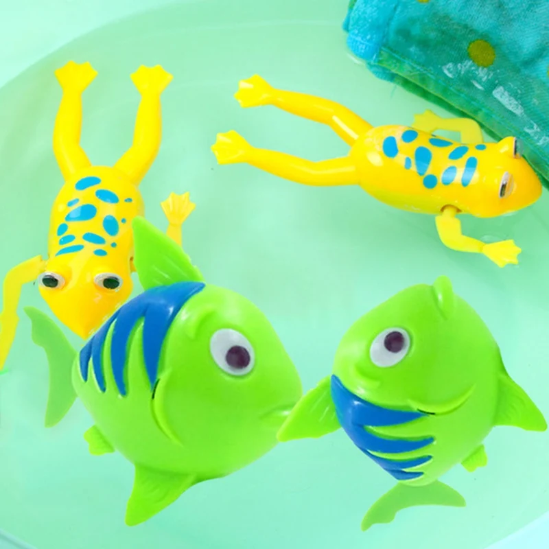 Плавающая лягушка, рыба, черепаха, бассейн, ванна, милая игрушка, Заводной плаванье, Мультяшные заводные игрушки для купания, детский подарок