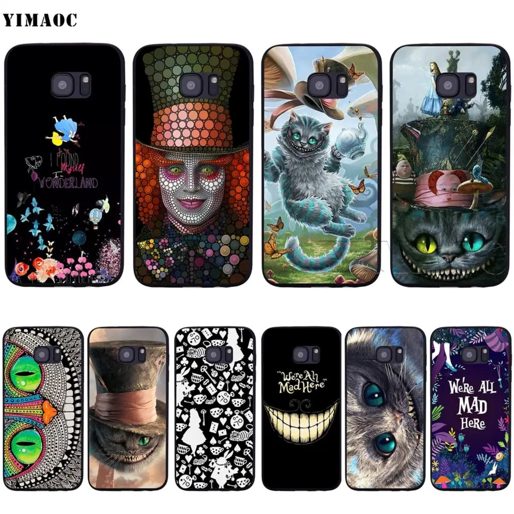 

YIMAOC Alice in Wonderland Cat Soft Silicone Case for Samsung Galaxy S6 S7 S10eEdge S8 S9 Plus A3 A5 A6 A7A8 A9 J6 Note 8 9 2018