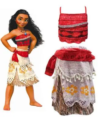 2019 летние платья Moana Vaiana без рукавов для девочек костюм Моаны платье принцессы