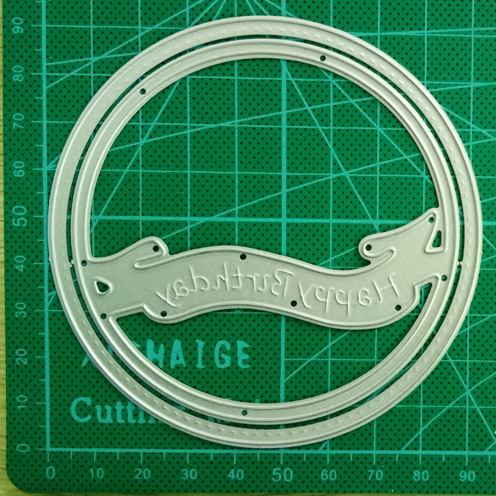 

Birthday Banner circle Frame DIY Craft Metal Cutting Dies Scrapbooking new Embossing Stencil Stitched Photo Album card Die cut
