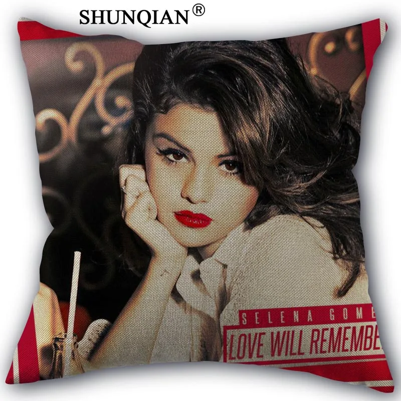 Pillowcase Selena gomez наволочка льняное белье квадратная Наволочка на молнии уникальный дизайн настроить вашу картинку 45x45 см с одной стороны - Цвет: Pillowcase