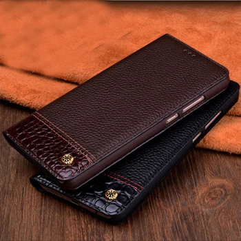 

Original Pure Handmade Design Ultra Thin Leather Case Business Flip Phone Bag Genuine Leather Case Cover for Huawei Honor V9