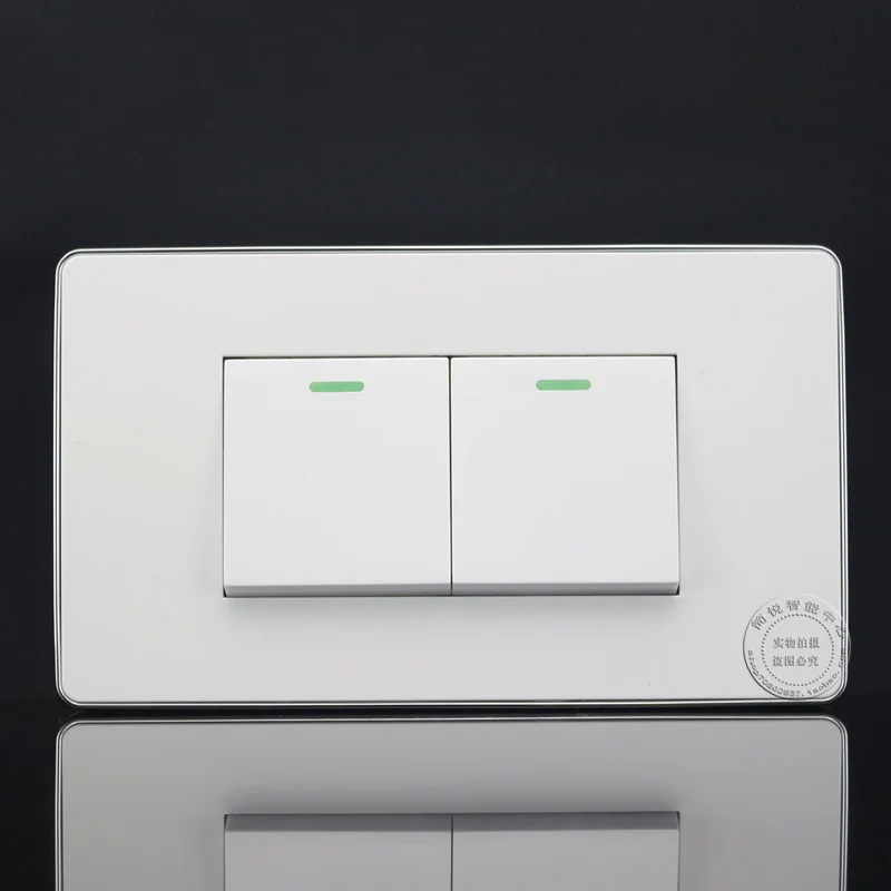 120MM Wall Face Plate Double Open Double Control Switch Panel socket