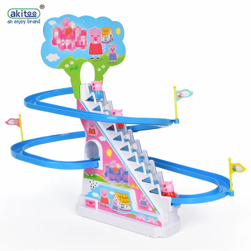 Akitoo 1074 Rail игрушечный автомобиль горка сборка Электрический подъем вверх по