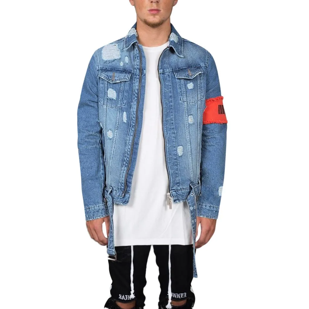 

jacket men Autumn Winter Vintage Wash Distressed Denim Jacket Men Coat Top Streetwearhip hop Outwear jaqueta jeans masculina